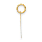 14K Gold Polished Number 8 Charm with Laser Cut Design