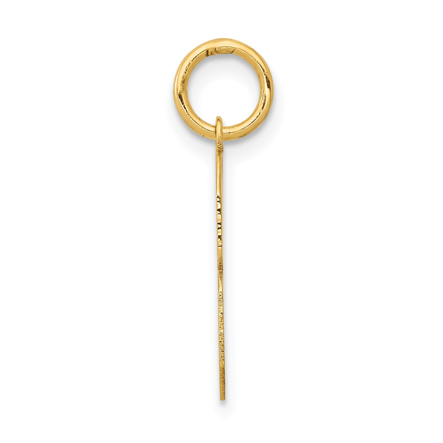 14K Gold Polished Number 8 Charm with Laser Cut Design