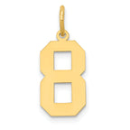 14k Medium Polished Number 8 Charm