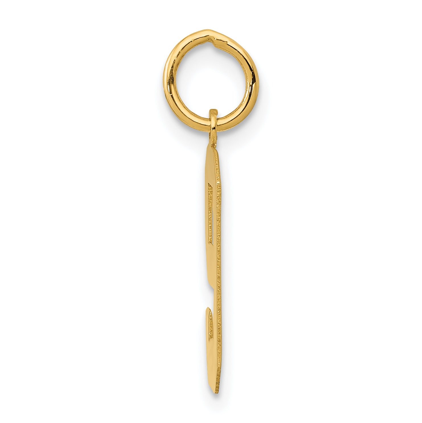 14K Gold Polished Number 9 Charm Laser Cut Medium