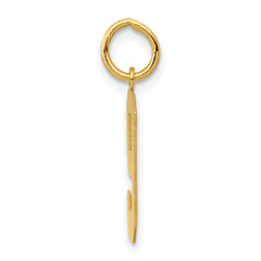 14K Gold Polished Number 9 Charm Laser Cut Medium