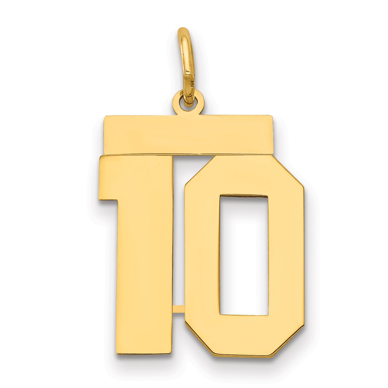 14k Medium Polished Number 10 Charm Main image