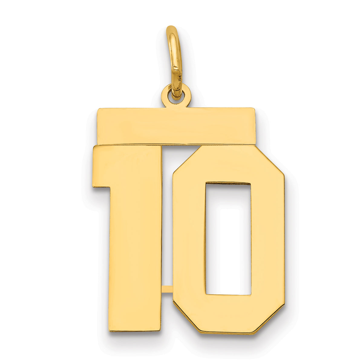 14k Medium Polished Number 10 Charm