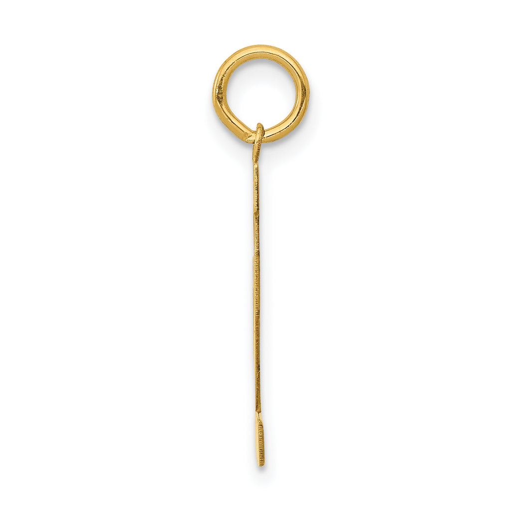 14K Gold Polished Number 12 Charm in Elegant Laser-Cut Design