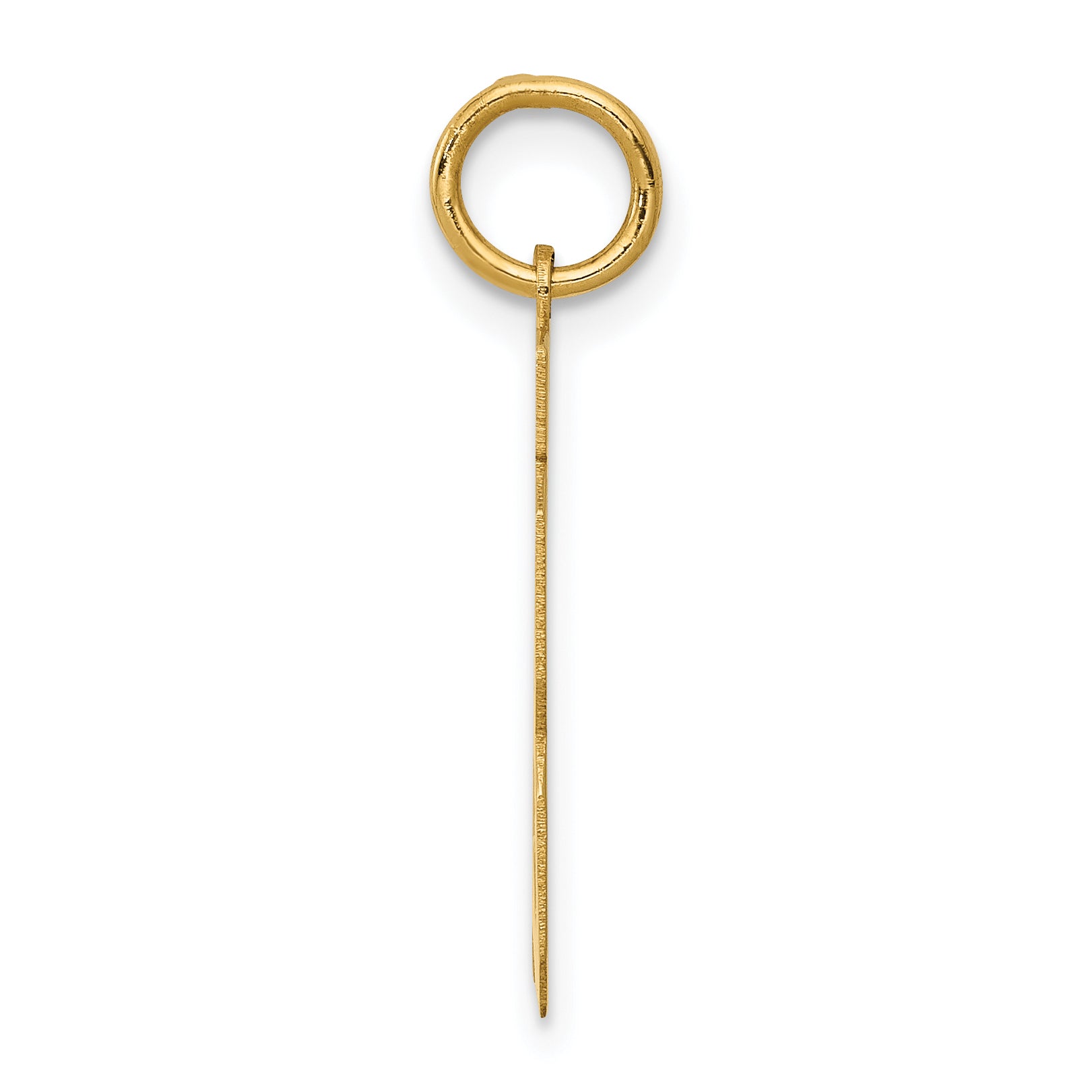 14K Gold Polished Number 13 Charm with Laser-Cut Design