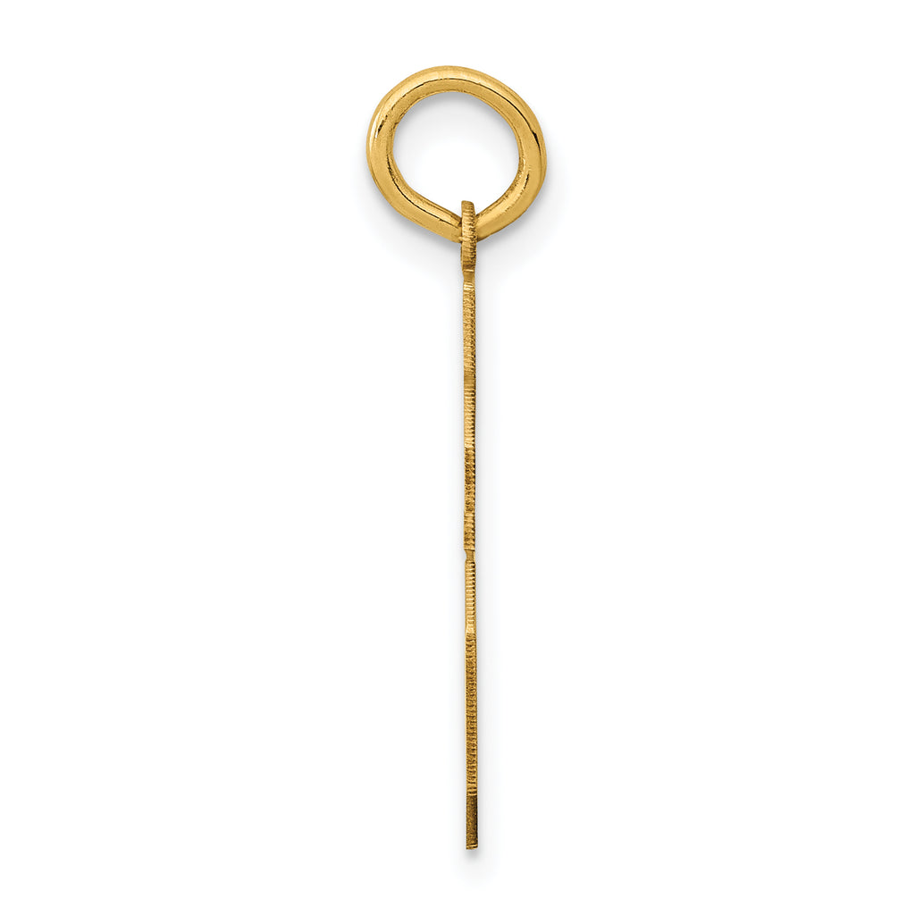 14K Gold Polished Number 16 Charm  Medium Laser-Cut Design