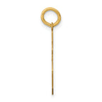 14K Gold Polished Number 16 Charm  Medium Laser-Cut Design