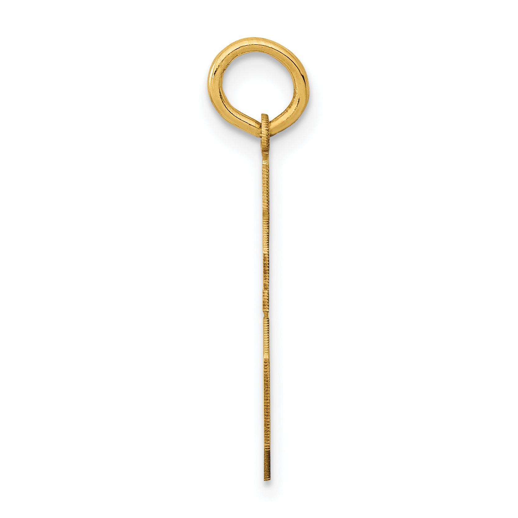 14K Gold Polished Number 16 Charm  Medium Laser-Cut Design