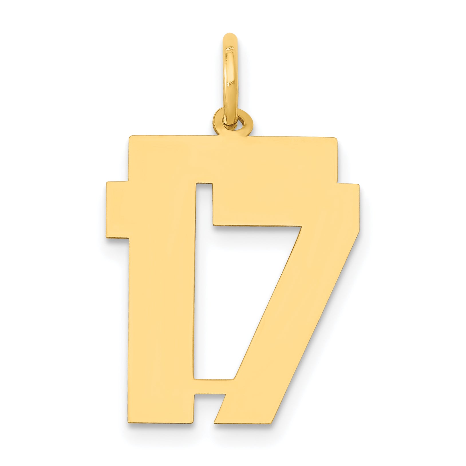 14k Medium Polished Number 17 Charm Main image