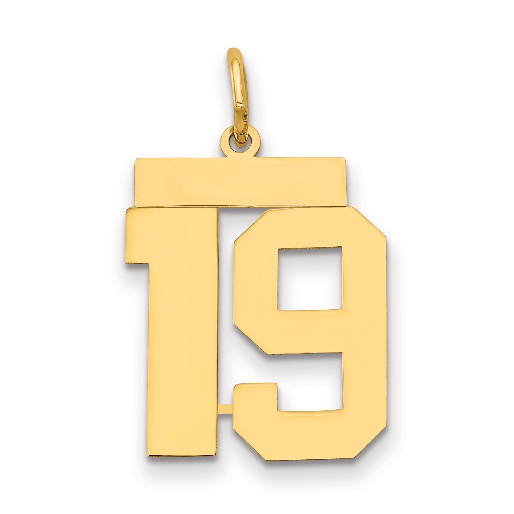 14k Medium Polished Number 19 Charm Main image