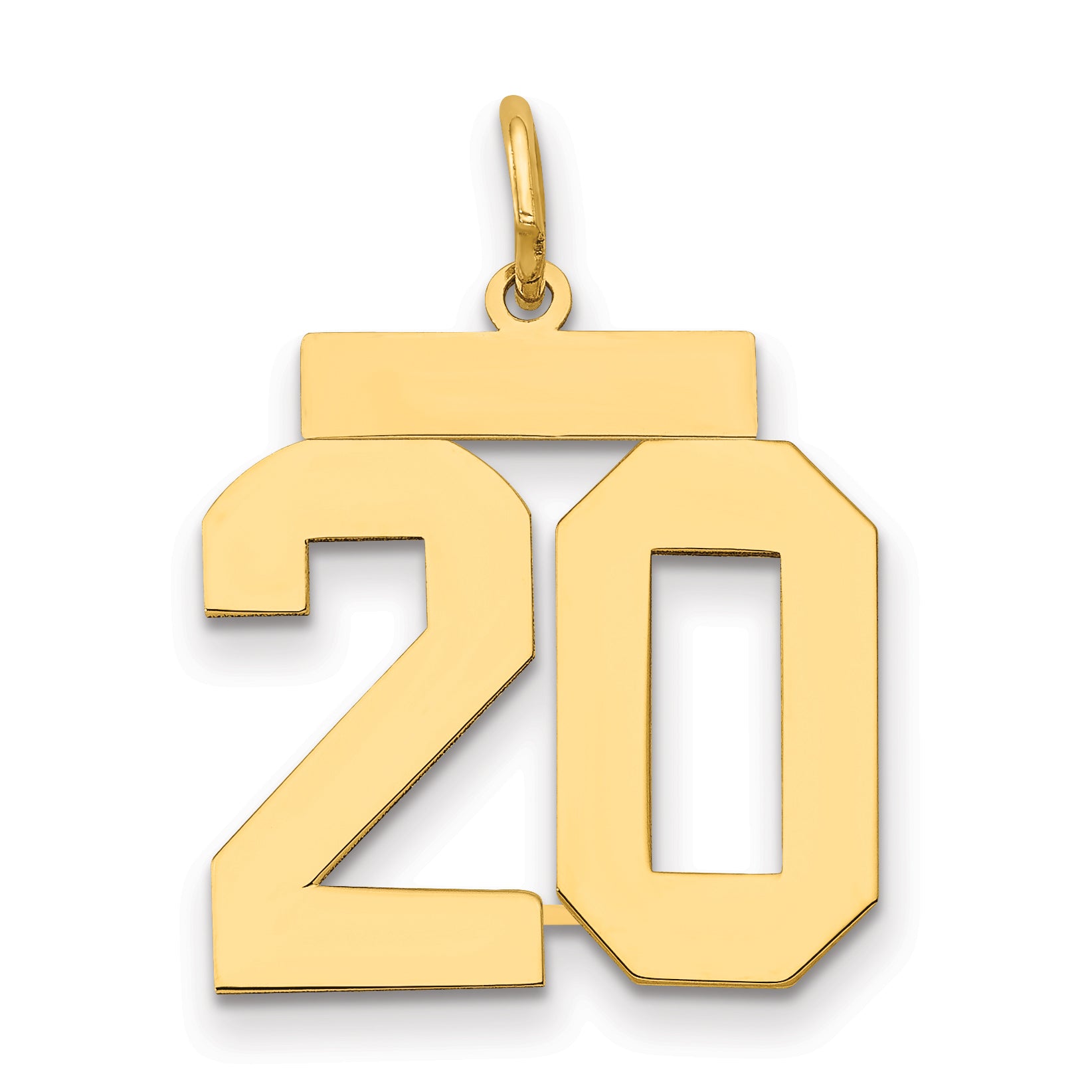 14k Medium Polished Number 20 Charm Main image