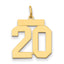 14k Medium Polished Number 20 Charm