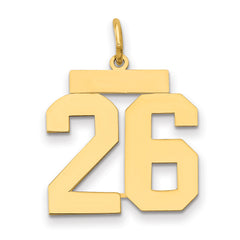 14k Medium Polished Number 26 Charm