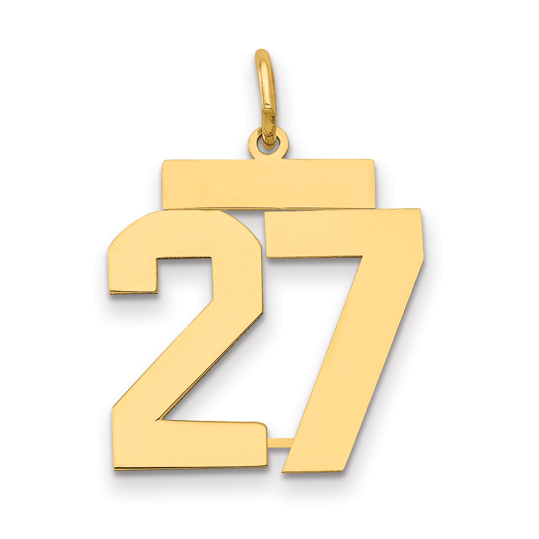 14k Medium Polished Number 27 Charm