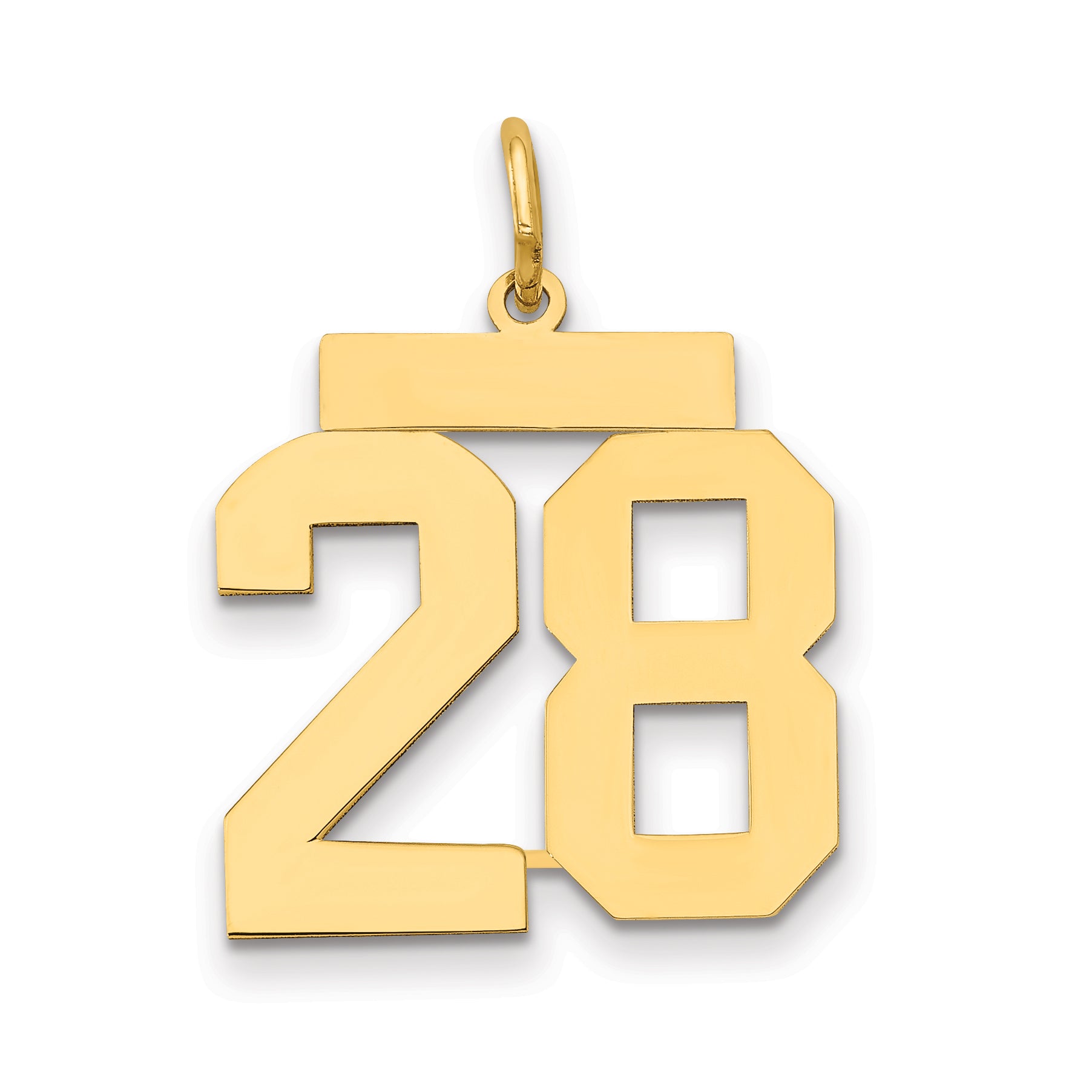 14k Medium Polished Number 28 Charm Main image