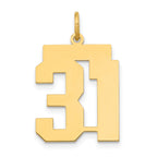 14k Medium Polished Number 31 Charm