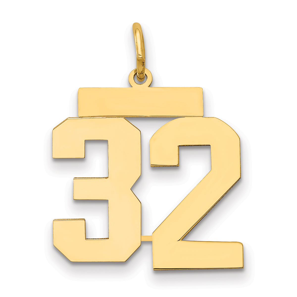 14k Medium Polished Number 32 Charm