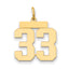 14k Medium Polished Number 33 Charm