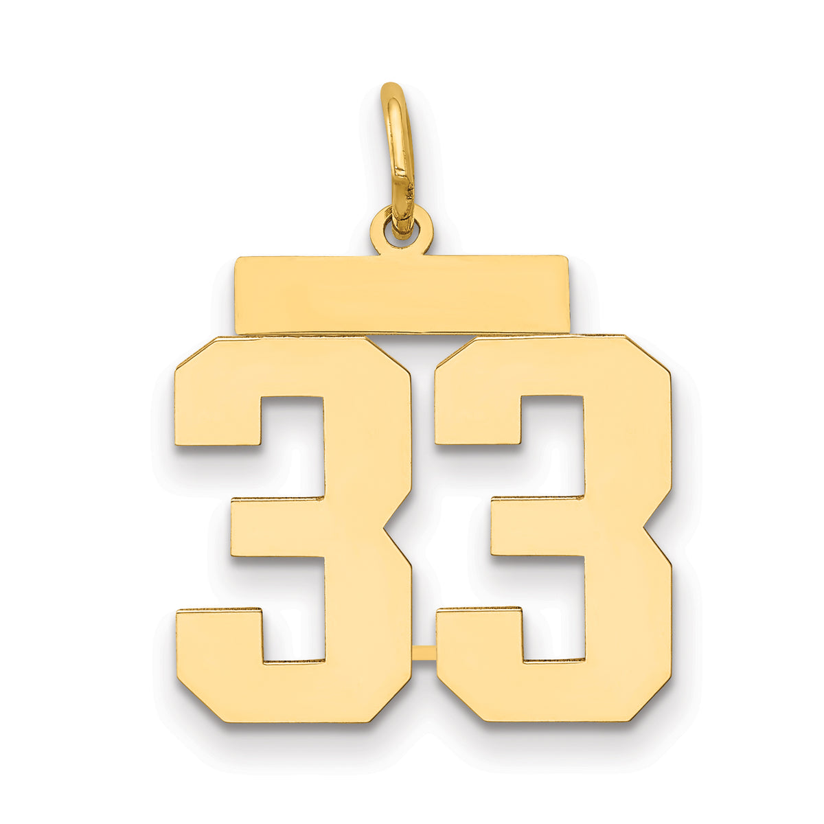 14k Medium Polished Number 33 Charm