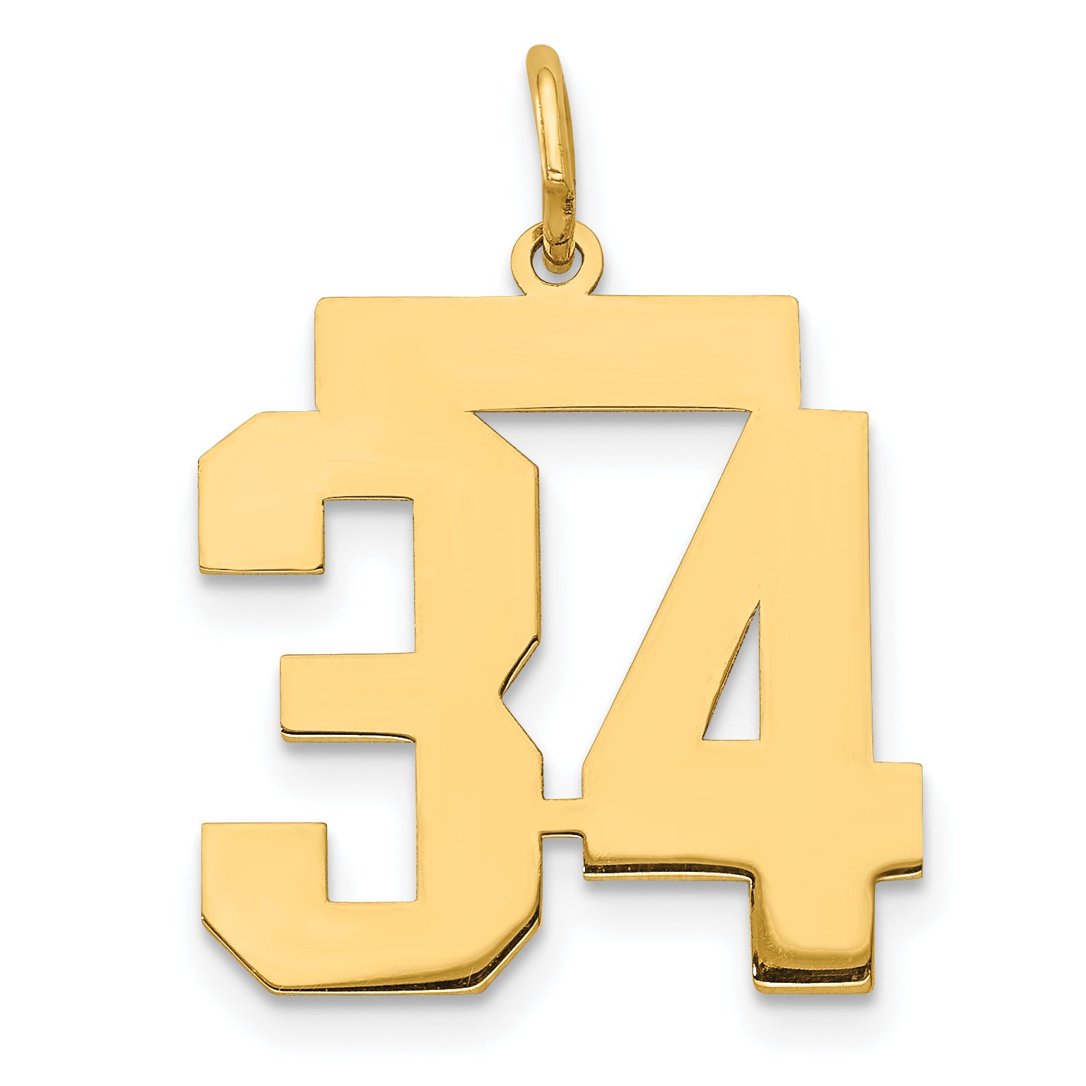 14k Medium Polished Number 34 Charm Main image