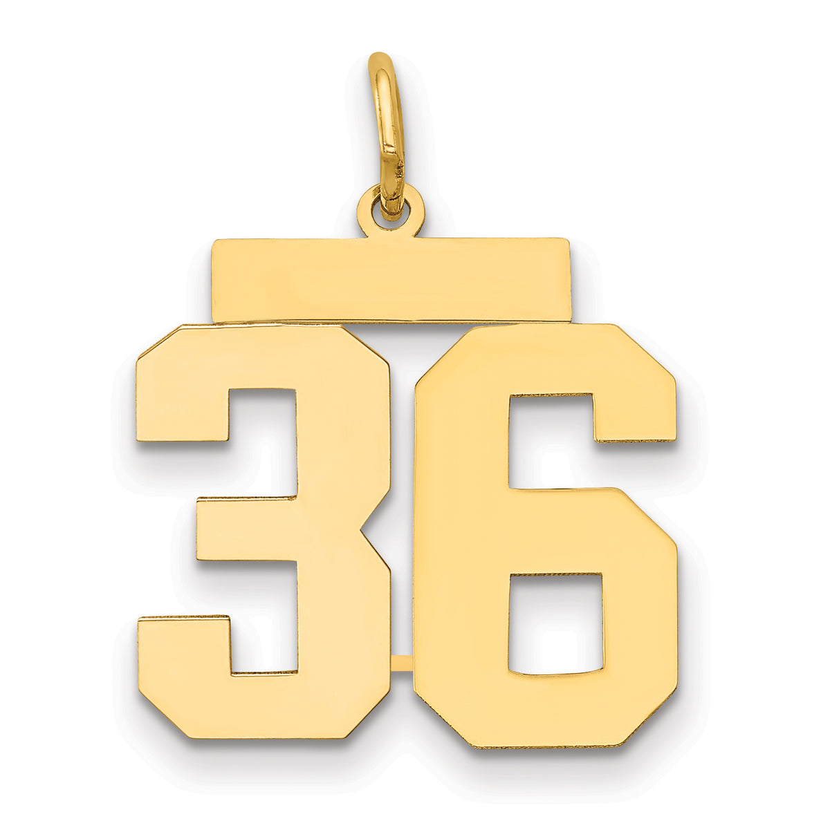 14k Medium Polished Number 36 Charm