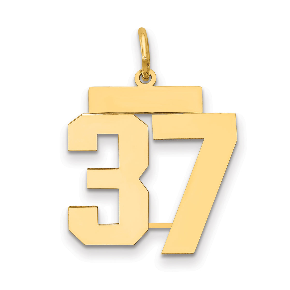 14k Medium Polished Number 37 Charm