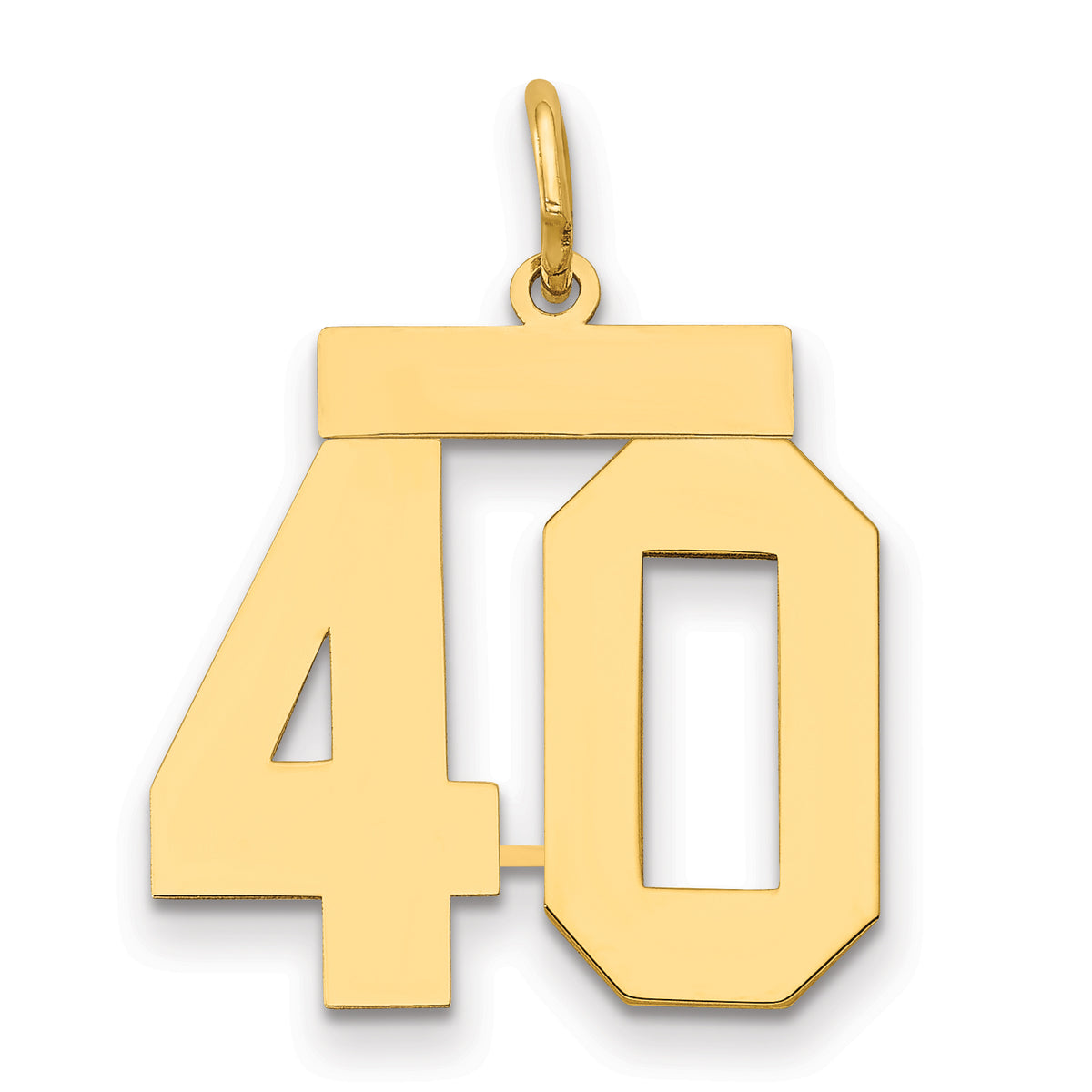 14k Medium Polished Number 40 Charm