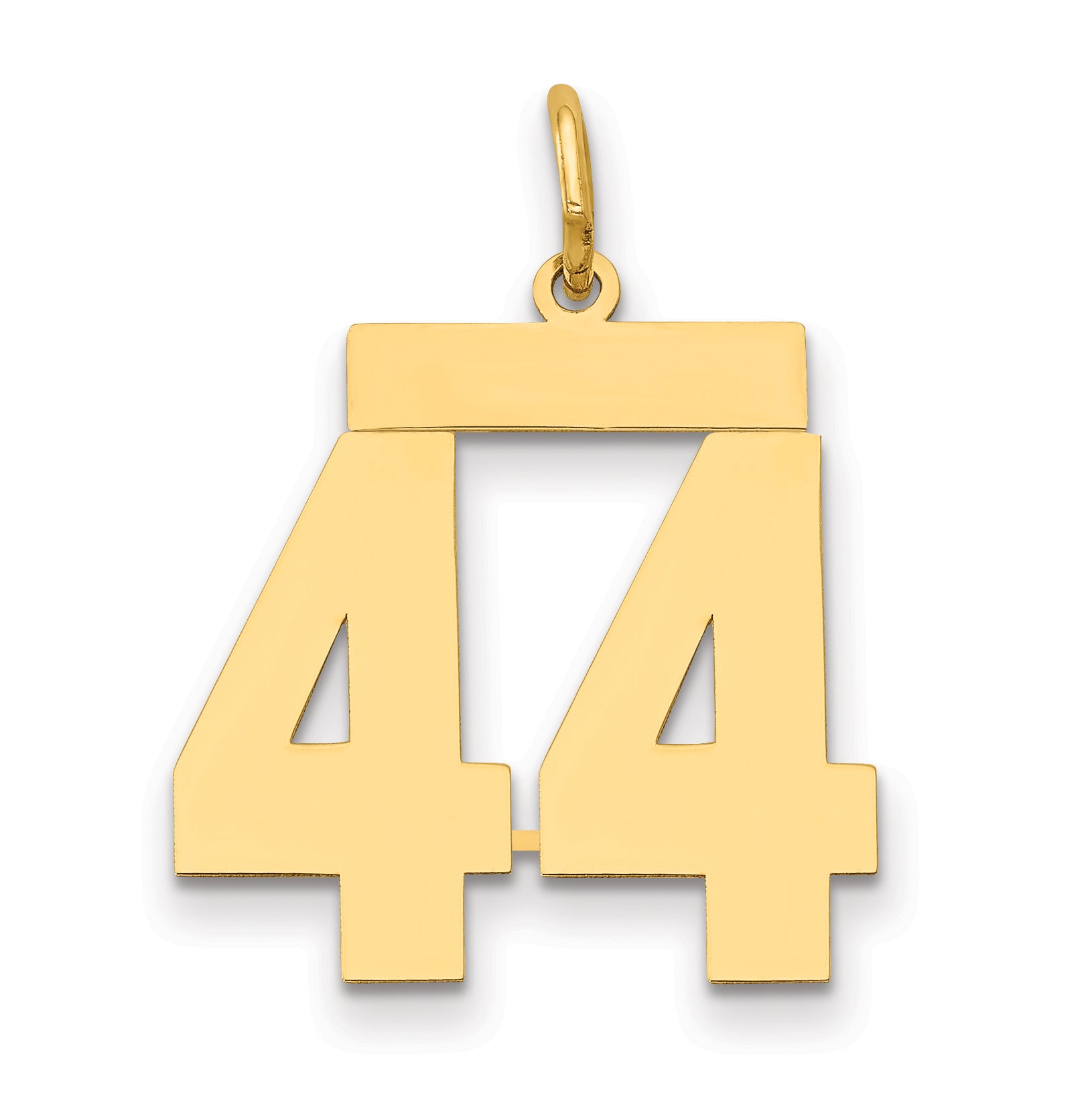 14k Medium Polished Number 44 Charm