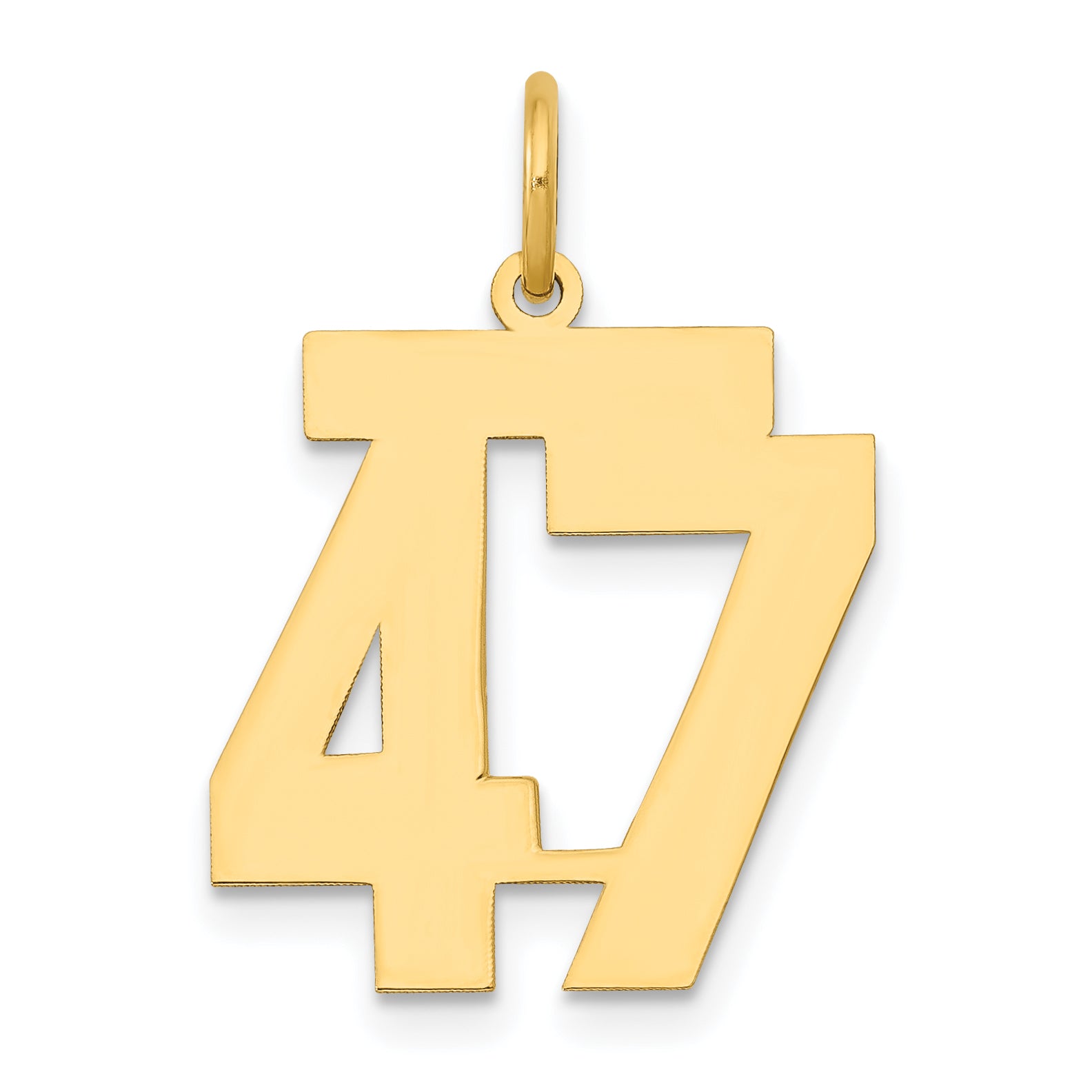 14k Medium Polished Number 47 Charm Main image