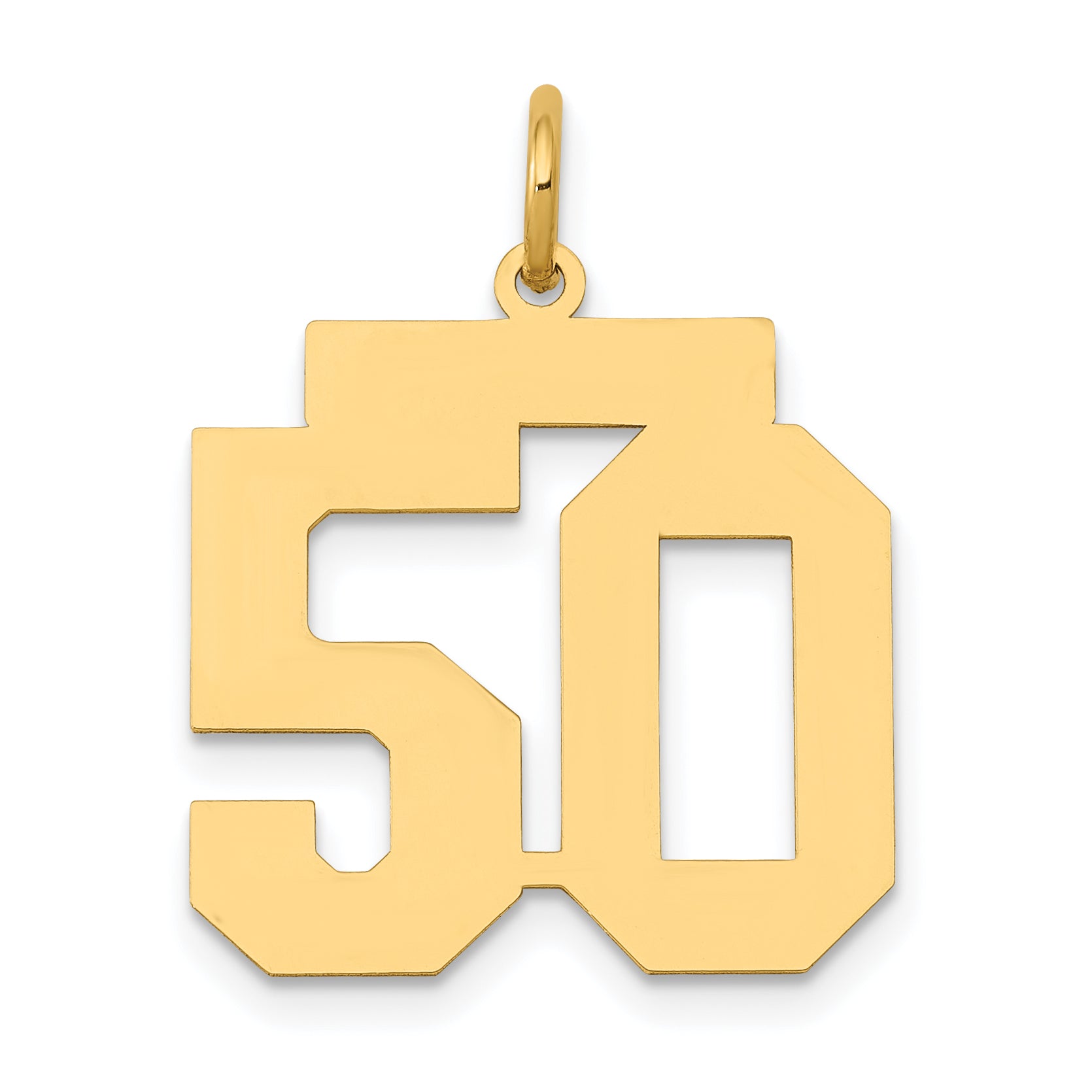 14k Medium Polished Number 50 Charm Main image