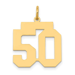 14k Medium Polished Number 50 Charm