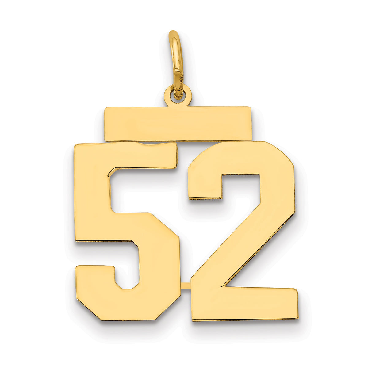 14k Medium Polished Number 52 Charm