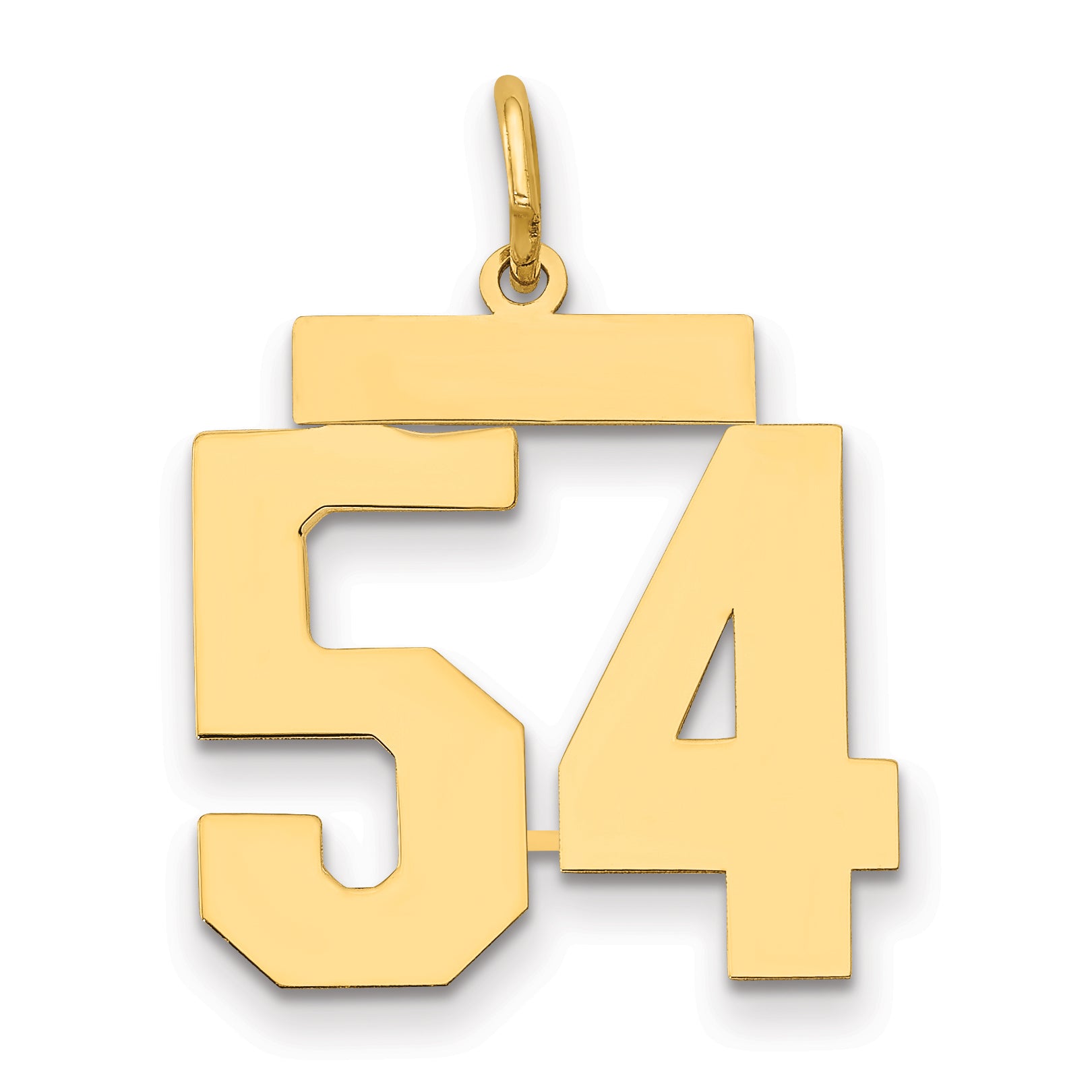 14k Medium Polished Number 54 Charm