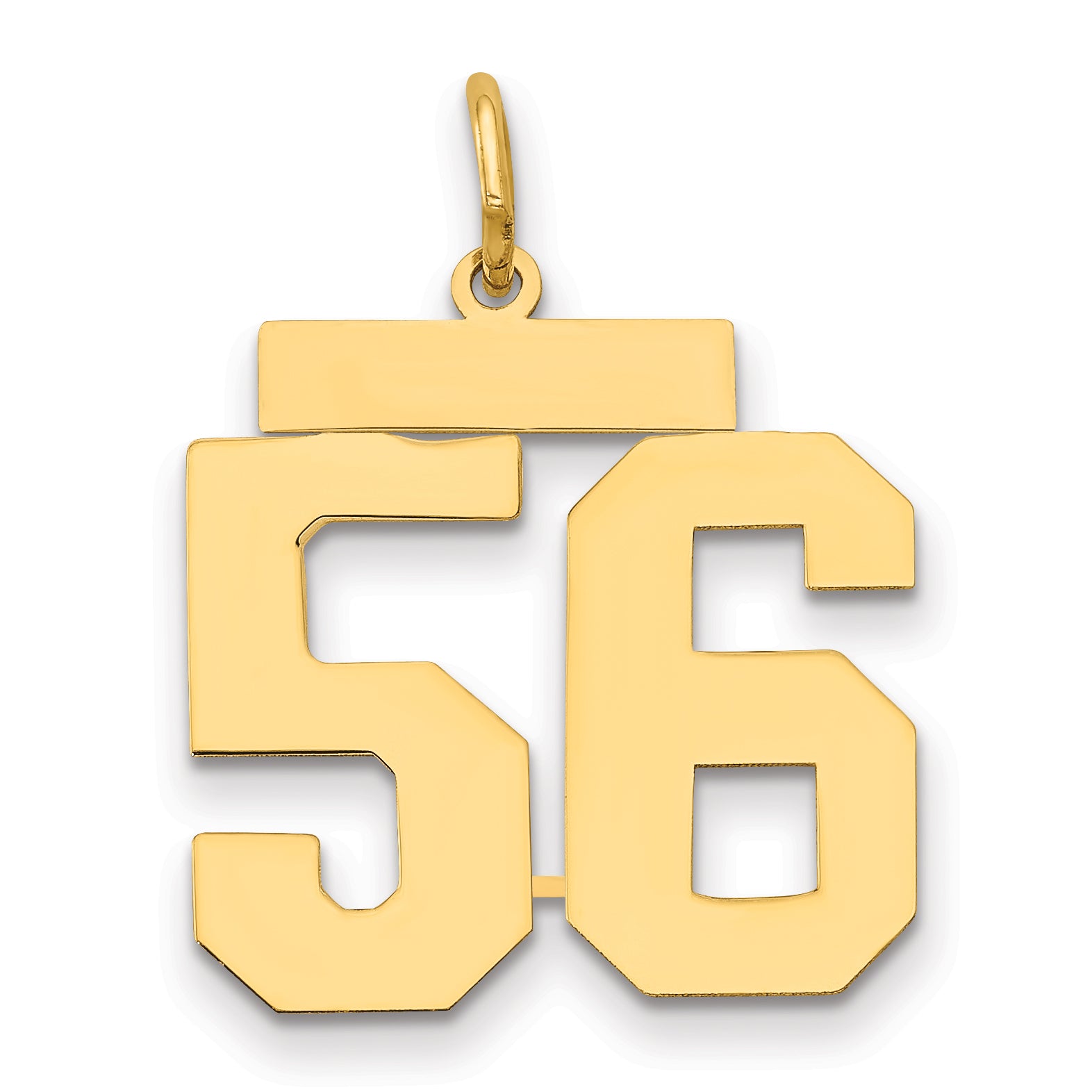 14k Medium Polished Number 56 Charm Main image