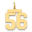 14k Medium Polished Number 56 Charm