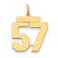 14k Medium Polished Number 57 Charm