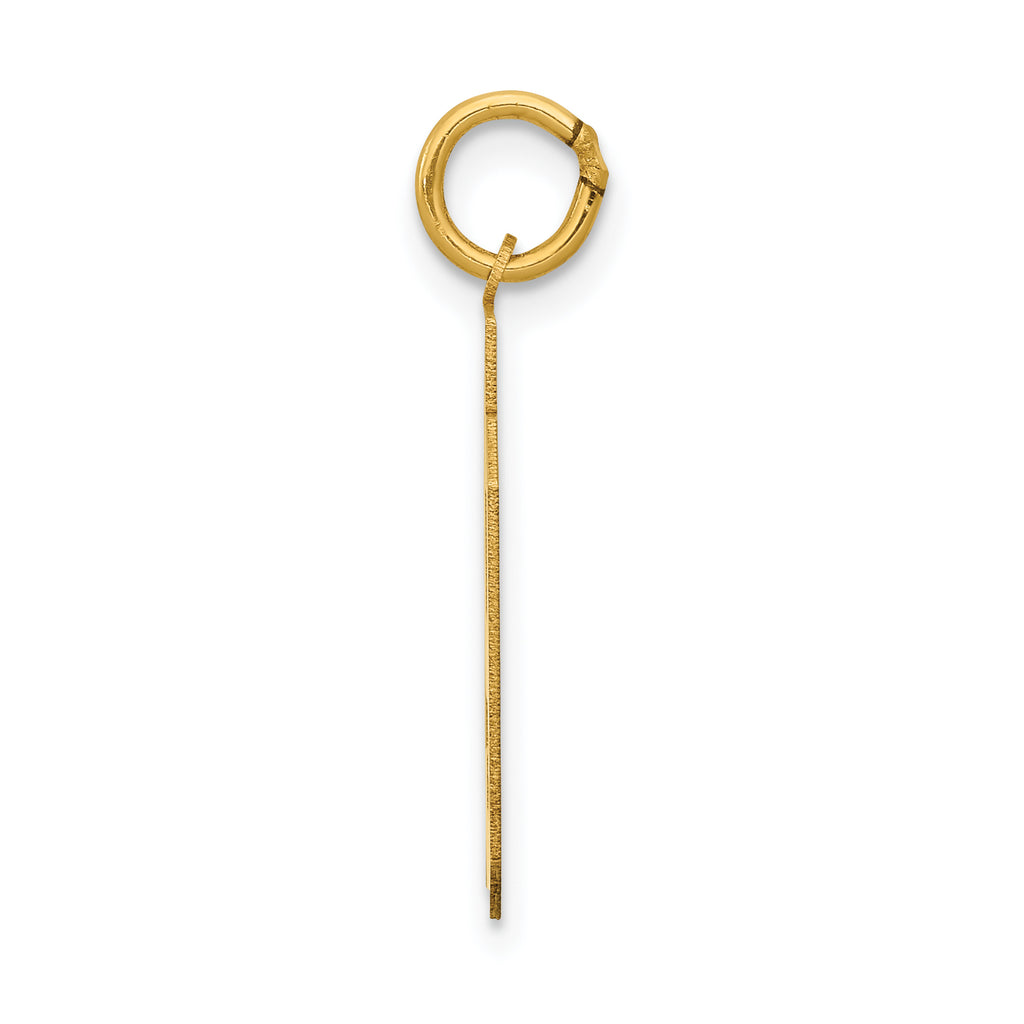 14K Gold Polished Number 59 Charm Laser Cut Medium