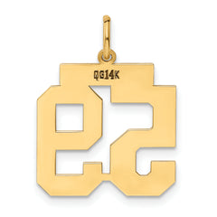 14K Gold Polished Number 59 Charm Laser Cut Medium