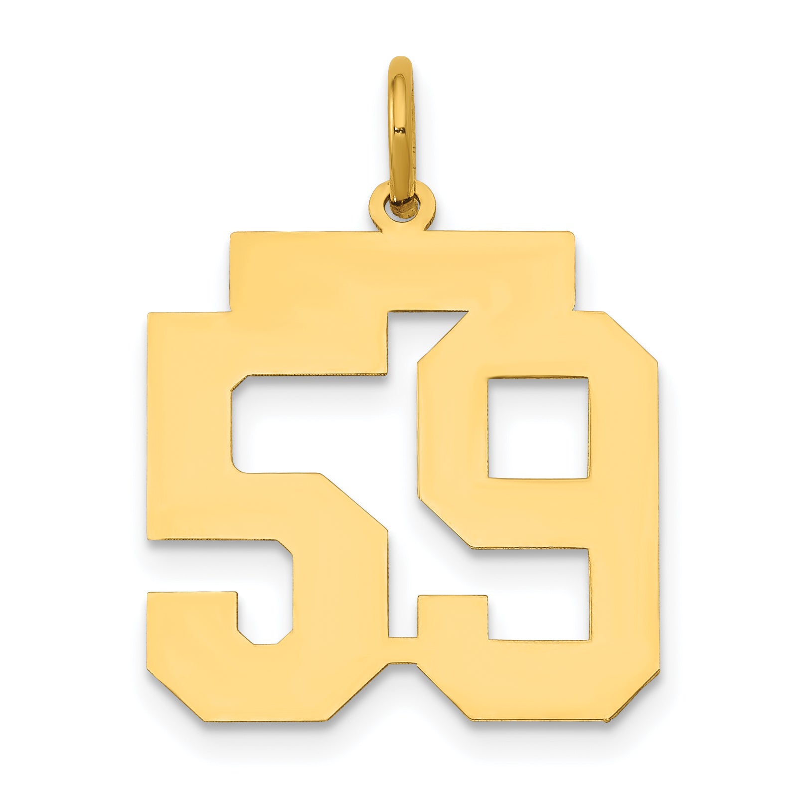 14k Medium Polished Number 59 Charm