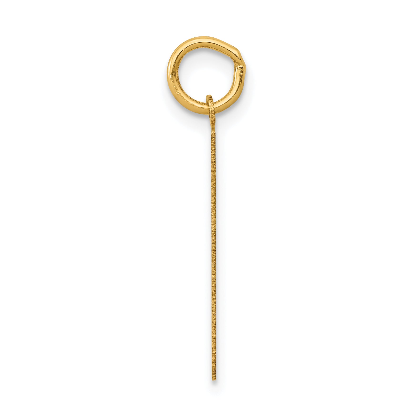 14K Gold Polished Number 61 Charm with Laser-Cut Detailing Medium