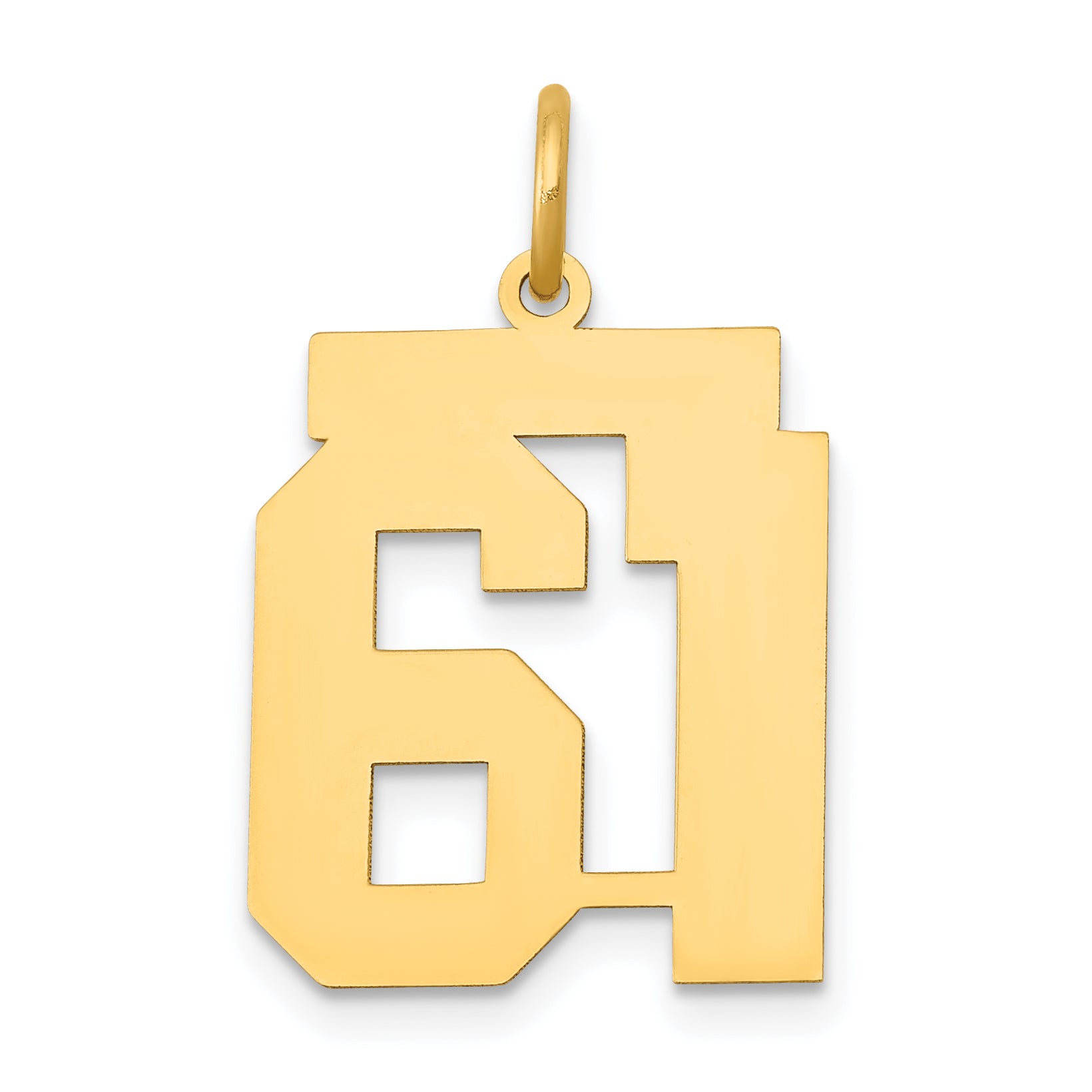 14k Medium Polished Number 61 Charm Main image