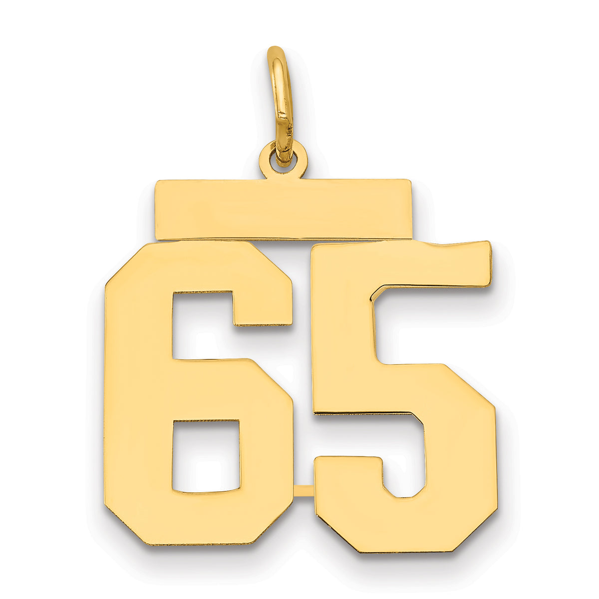 14k Medium Polished Number 65 Charm