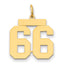 14k Medium Polished Number 66 Charm