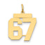 14k Medium Polished Number 67 Charm