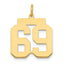 14k Medium Polished Number 69 Charm