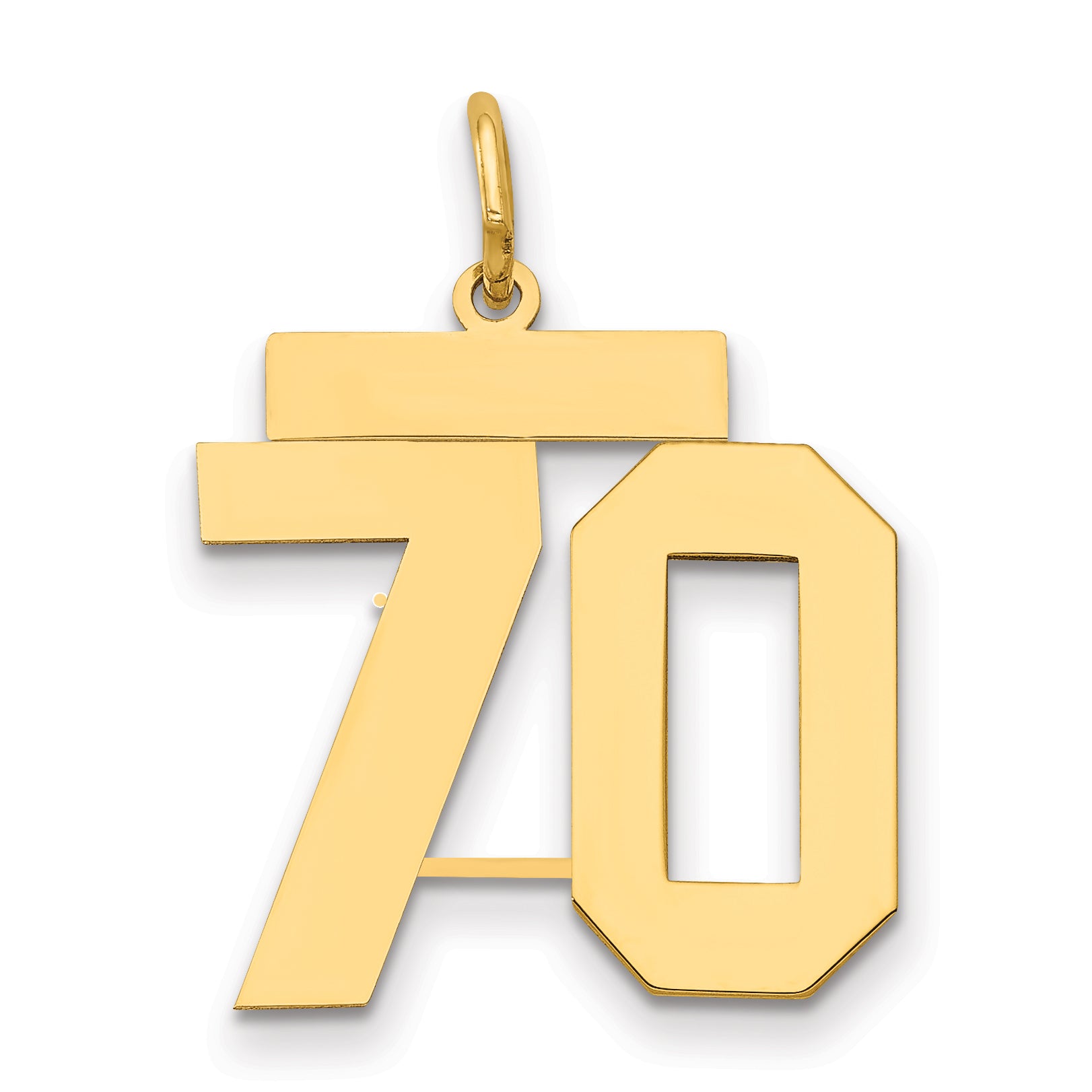 14k Medium Polished Number 70 Charm Main image