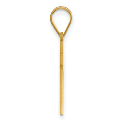 14K Gold Number 72 Charm with Polished Finish Laser-Cut Medium