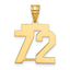 14k Medium Polished Number 72 Charm