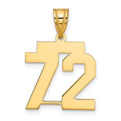 14k Medium Polished Number 72 Charm