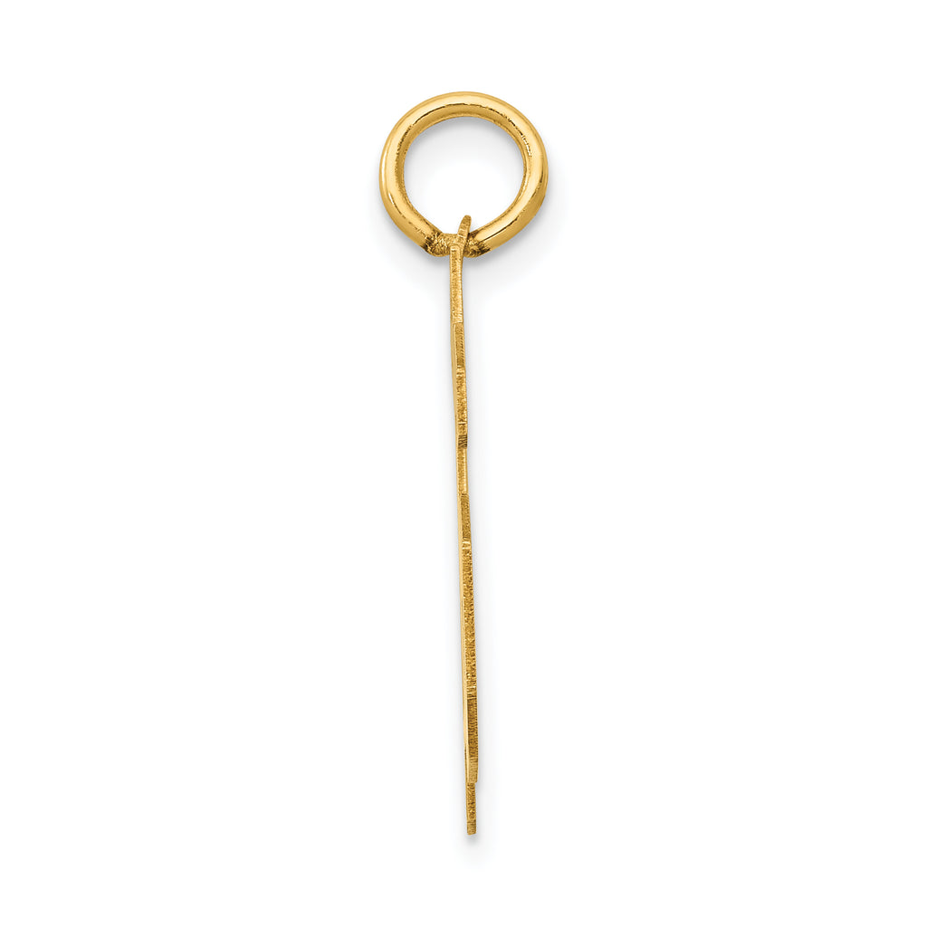 14K Gold Number 76 Charm with Polished Laser-Cut Finish